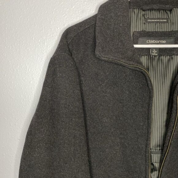 Liz Claiborne Italian Wool Blend Classic Zip Up Jacket Size Large - Picture 5 of 13